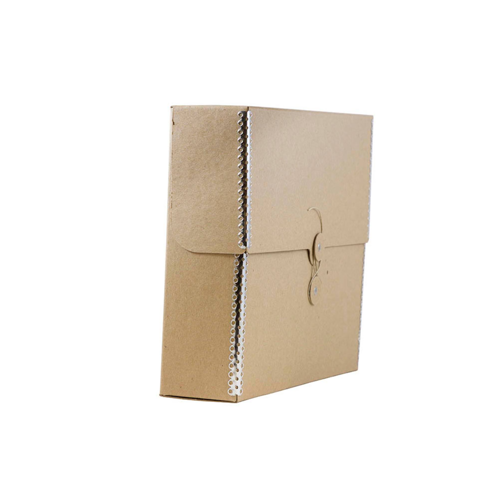 JAM Paper Kraft Brown with Metal Edge Button & String Tie Portfolio 9.5" x 12"